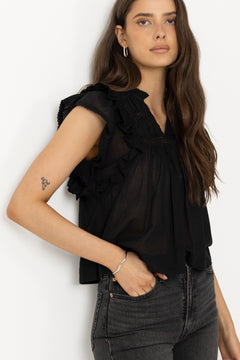 Jayla S Voile Top - Black