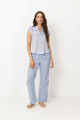 Jayla S Voile Top - Light Blue