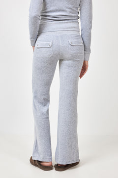 Layla Low Rise Flare Pocketed - Silver Marl