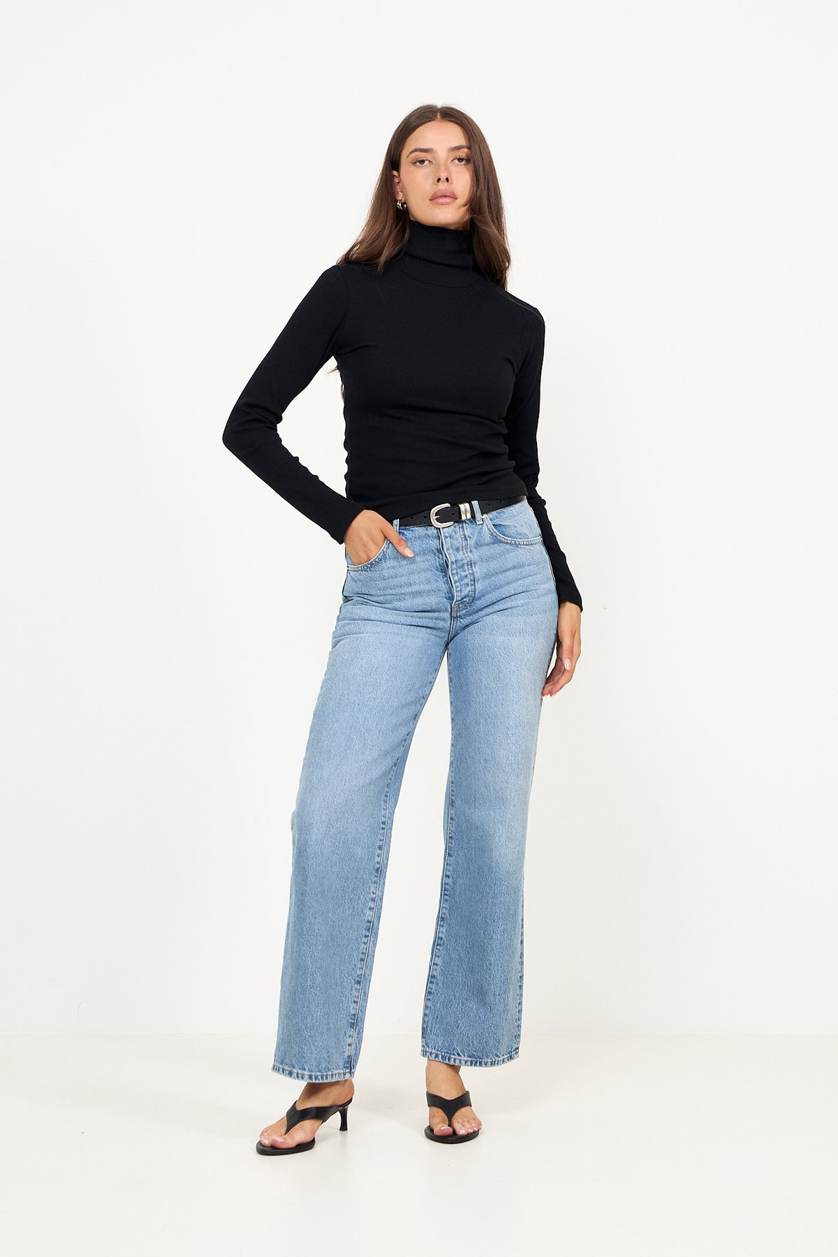 Petra Rib Turtleneck - Black