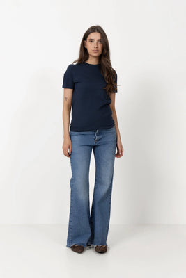 Myessential Ss O-Neck Tee - Dark Sapphire