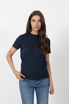 Myessential Ss O-Neck Tee - Dark Sapphire