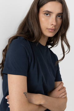 Myessential Ss O-Neck Tee - Dark Sapphire