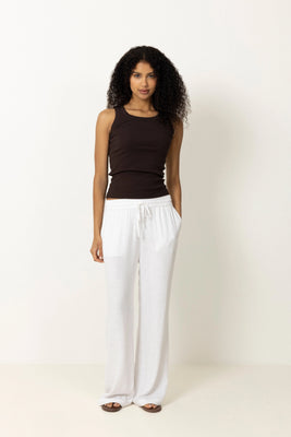 Viva-Gulia Hw Long Linen Pant - Snow White