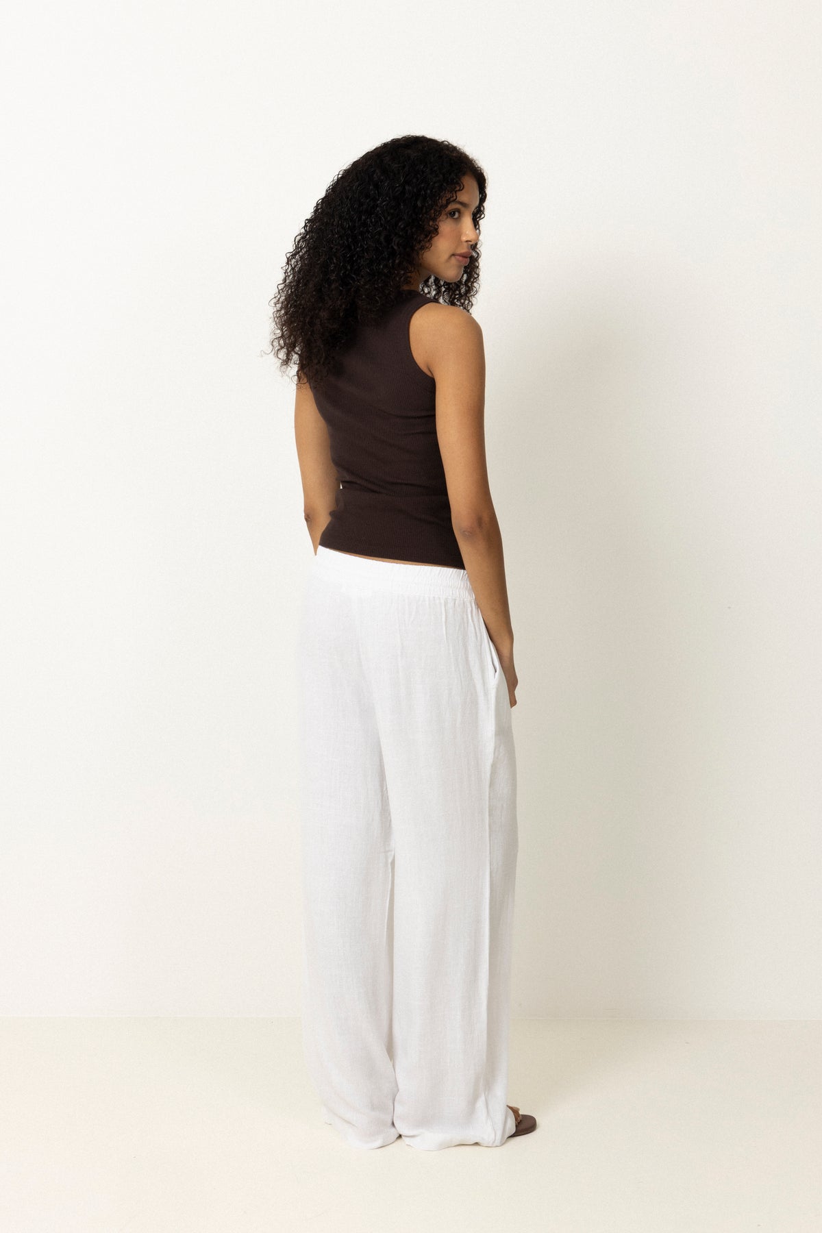 Viva-Gulia Hw Long Linen Pant - Snow White