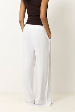 Viva-Gulia Hw Long Linen Pant - Snow White