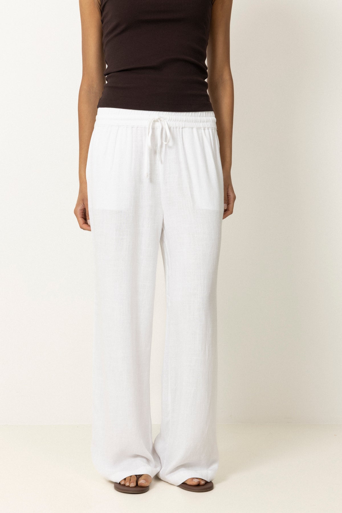 Viva-Gulia Hw Long Linen Pant - Snow White