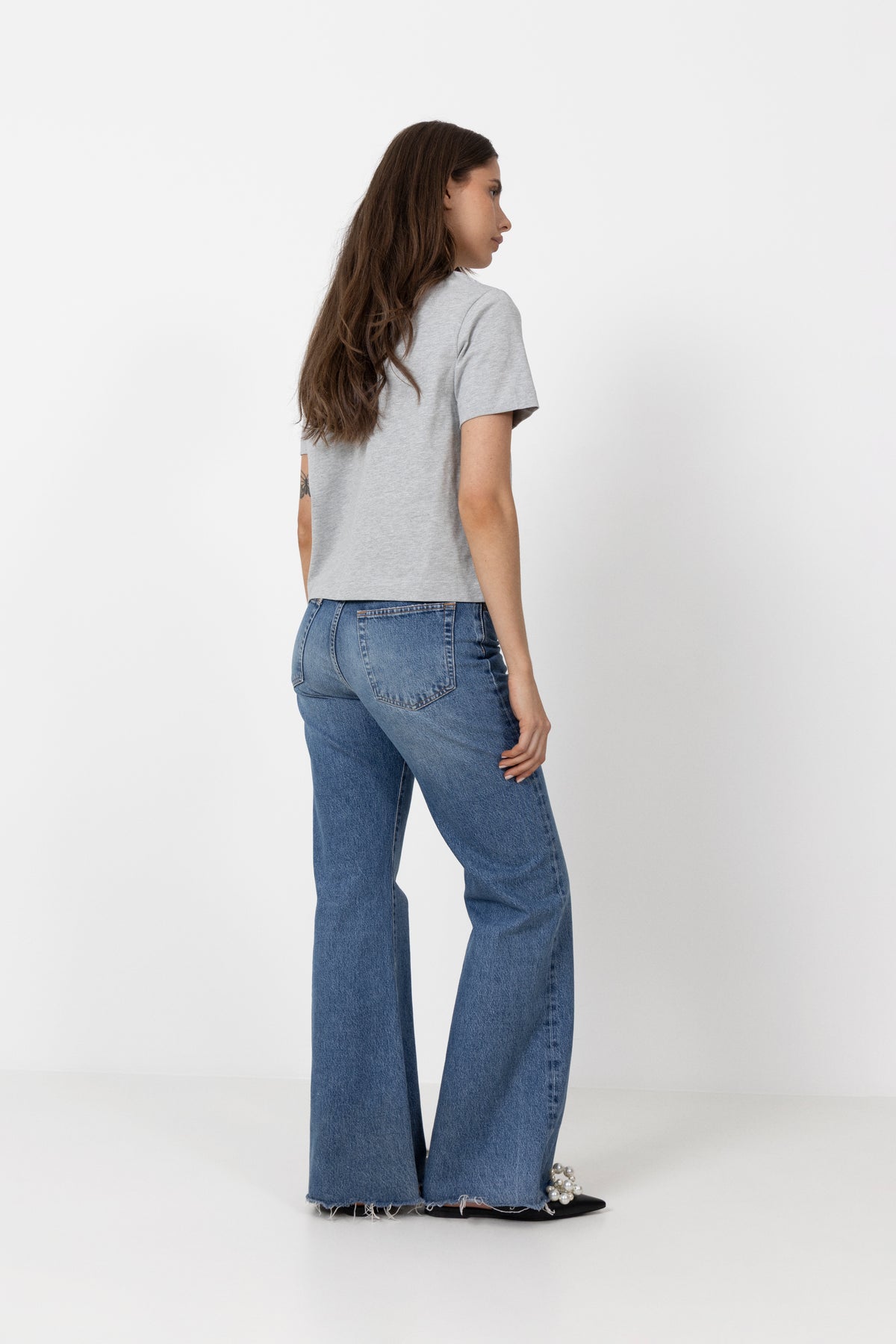Essential Ss Boxy Tee - Light Grey Melange