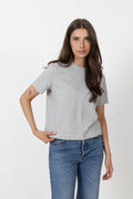 Essential Ss Boxy Tee - Light Grey Melange