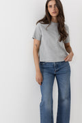 Essential Ss Boxy Tee - Light Grey Melange