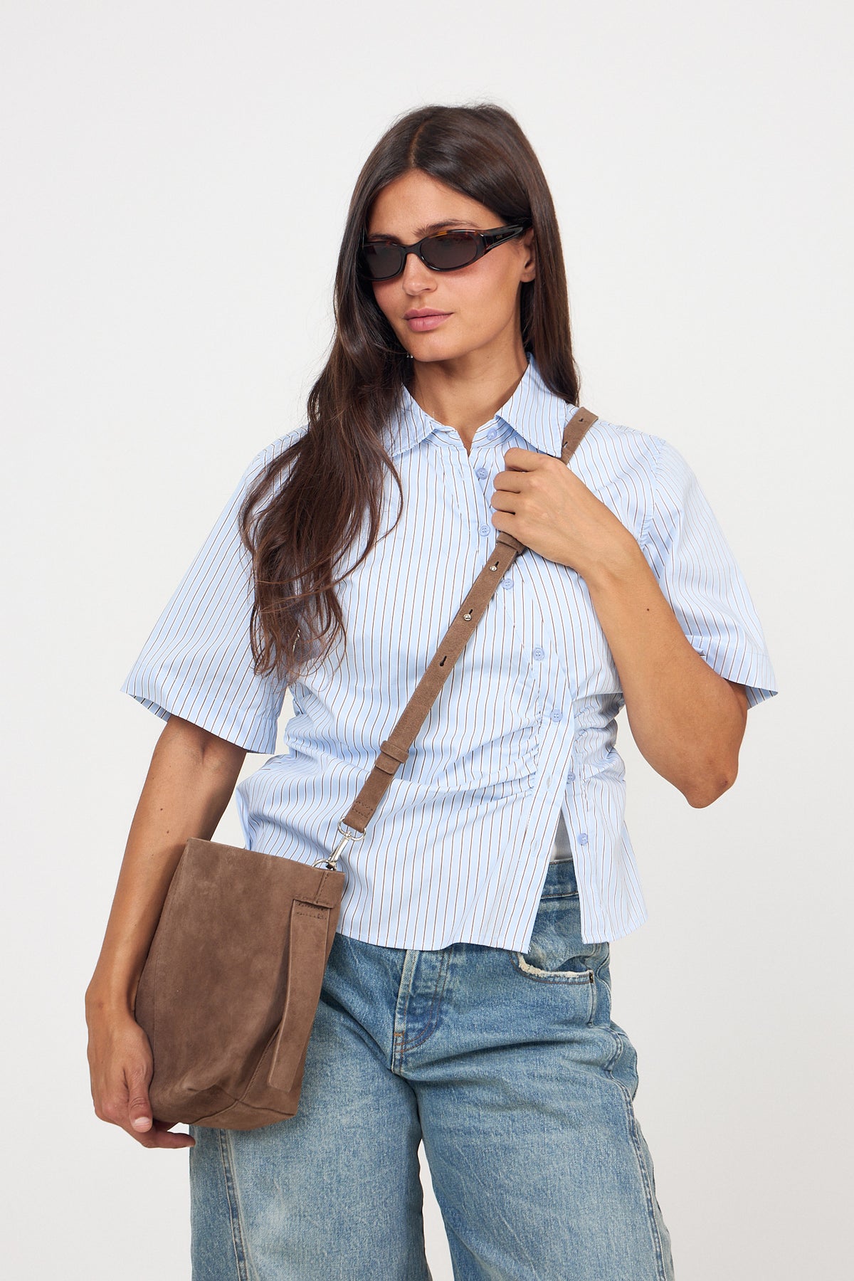 Suede Fraya Small Bag - Moral Gray