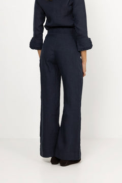 Molly Linen Pants - Navy