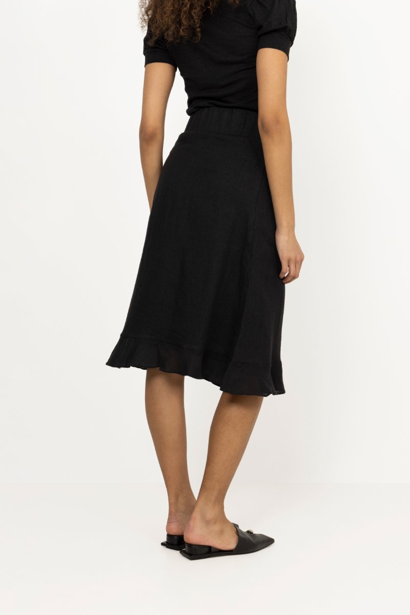 Franca Linen Skirt - Black