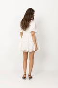 Elvira V-Neck Mini Dress - White