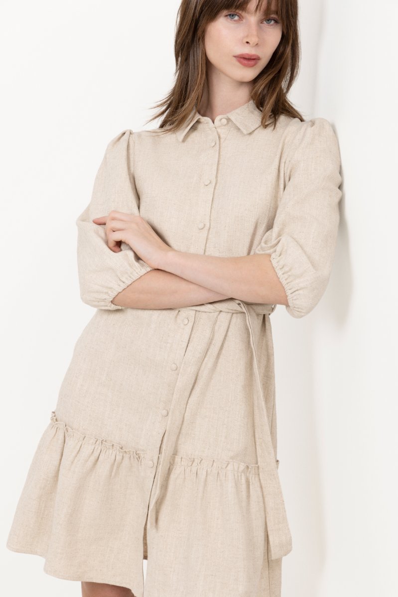 A-View - Kjoler - Linen Dress - Light Sand