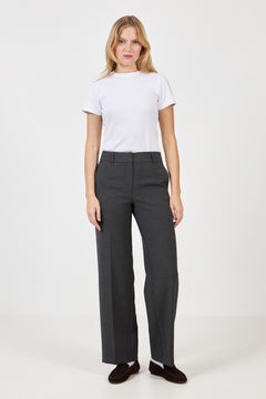 Rita Mw Wide Pant - Dark Grey Melange