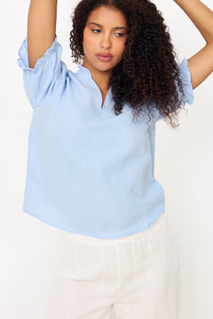 Odesa Linen Blouse - Light Blue