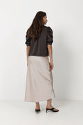 Vicky Heavy Sateen Skirt - Champagne