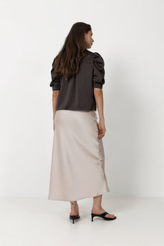 Vicky Heavy Sateen Skirt - Champagne