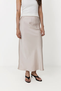 Vicky Heavy Sateen Skirt - Champagne