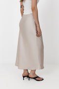 Vicky Heavy Sateen Skirt - Champagne