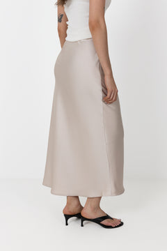 Vicky Heavy Sateen Skirt - Champagne