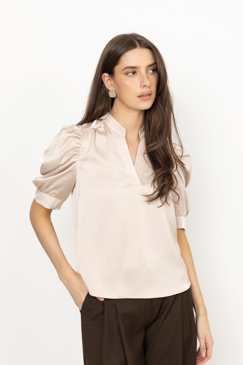 Roella Heavy Sateen Blouse - Champagne