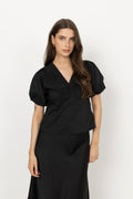 Irina Poplin Blouse - Black
