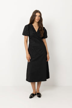 Illana Poplin Dress - Black