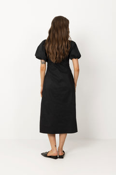 Illana Poplin Dress - Black