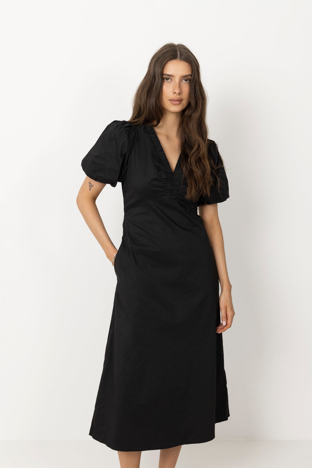 Illana Poplin Dress - Black