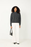 AlphaGZ Short Cardigan - Charcoal Melange