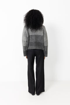 Tine Knit Cardigan - Dk. Grey Mix