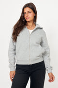 W Regular Zip Hoodie - Grey Mix