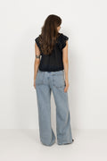 Jayla S Voile Top - Navy