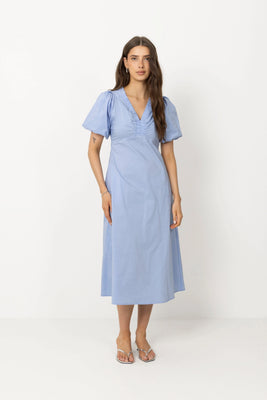 Illana Poplin Dress - Sky Blue