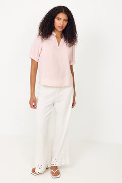 Odesa Linen Blouse - Rose Smoke
