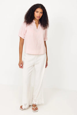Odesa Linen Blouse - Rose Smoke