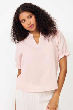 Odesa Linen Blouse - Rose Smoke