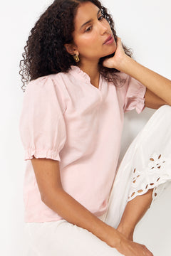 Odesa Linen Blouse - Rose Smoke