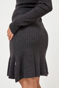 Oline Merino Dress - Dark Brown Melange
