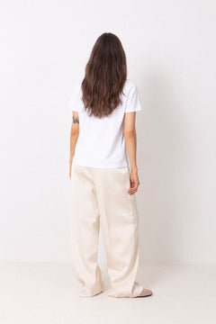 Basic Jersey Red Cherry Relaxed T-Shirt - Bright White