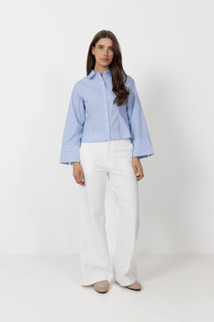 Rosa Stripe Shirt - Light Blue