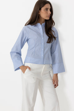 Rosa Stripe Shirt - Light Blue