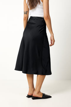 Yaspella Hw Midi Skirt - Black