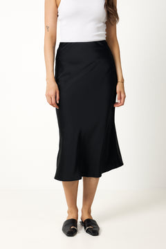Yaspella Hw Midi Skirt - Black