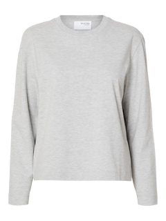 Essential Ls Boxy Tee - Light Grey Melange