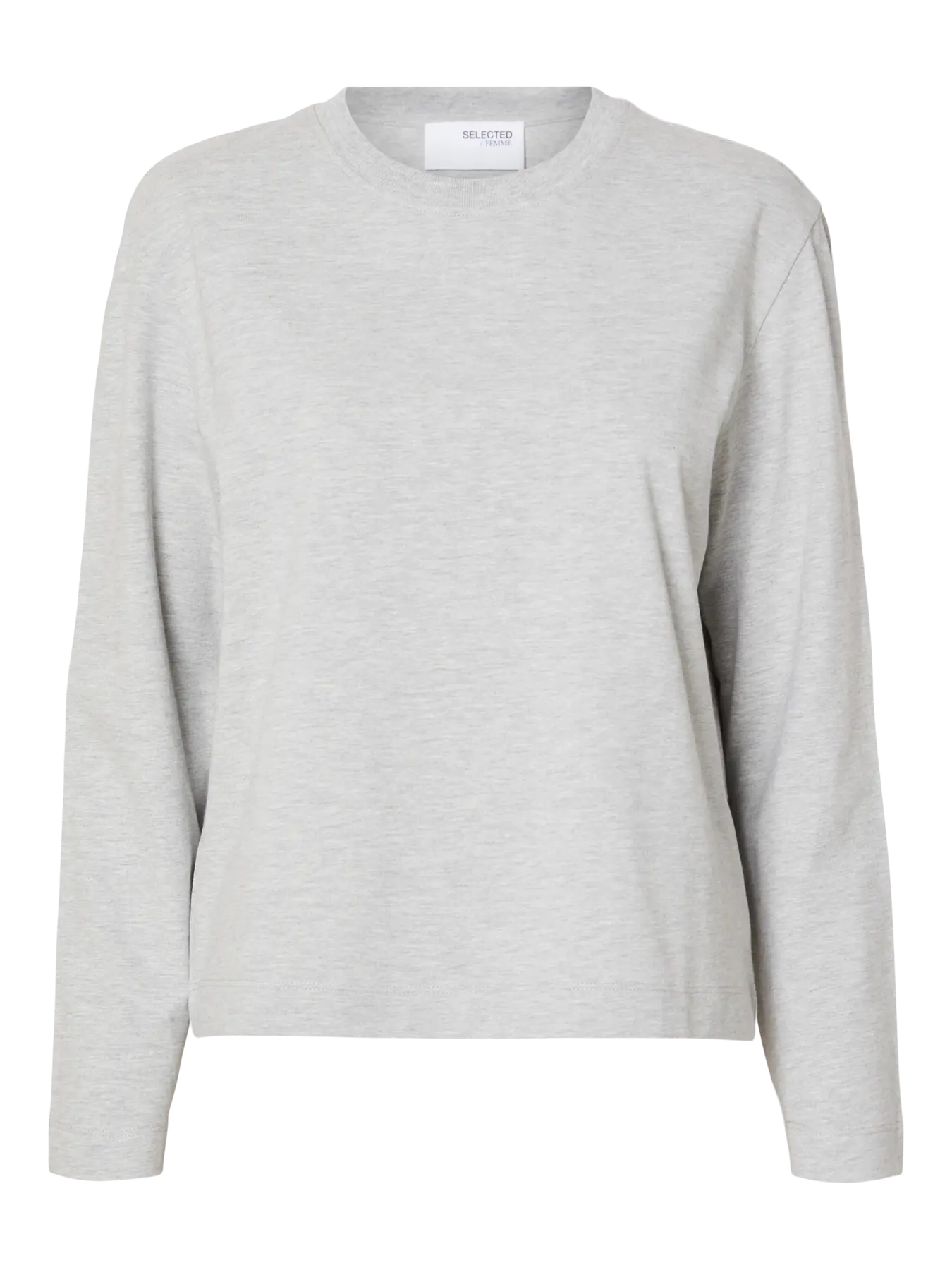 Essential Ls Boxy Tee - Light Grey Melange