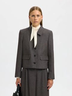 Fitted Camilla Short Blazer - Black Structure