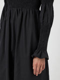 Yaschemma Ls Smock Midi Dress - Black